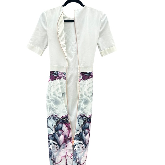 Ted Baker Stephie Cream Multi Illuminated Bloom Belted Dress Size 0 - Picture 4 of 8